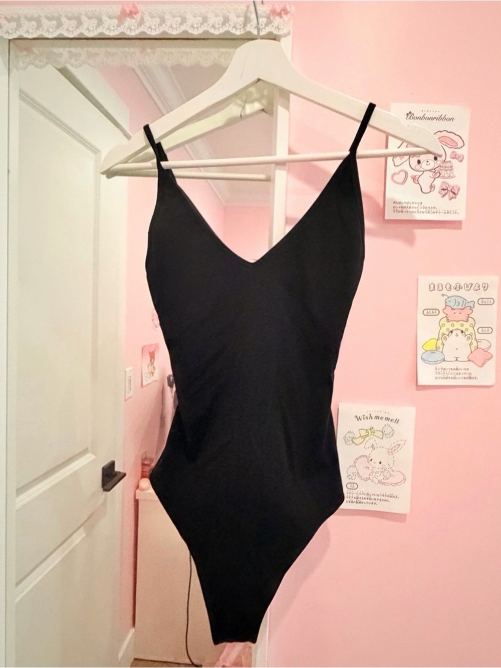 Garage Black One-Piece Bodysuit with Thin Straps size XS